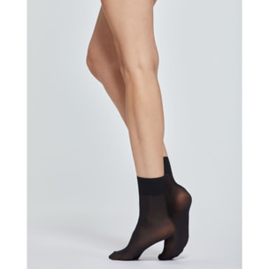 CALZA CORTA LADY VELATA CON BORDO IN PIZZO x2