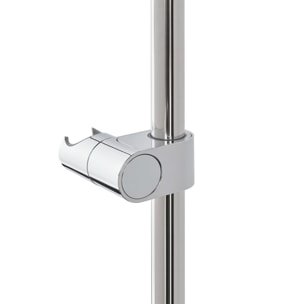 Ensemble de douche 3 fonctions aux lignes arrondies - chrome brillant - garantie 5 ans - 80 cm - chrome