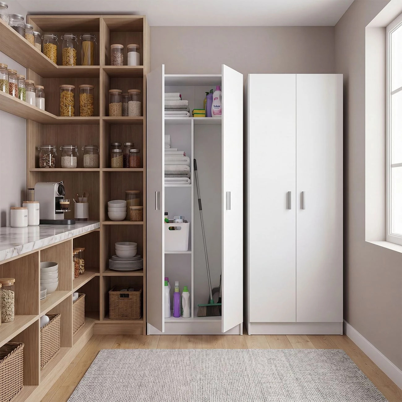 Armario de 2 puertas en blanco artik 73x180 cm Multi Useful 73 Blanco