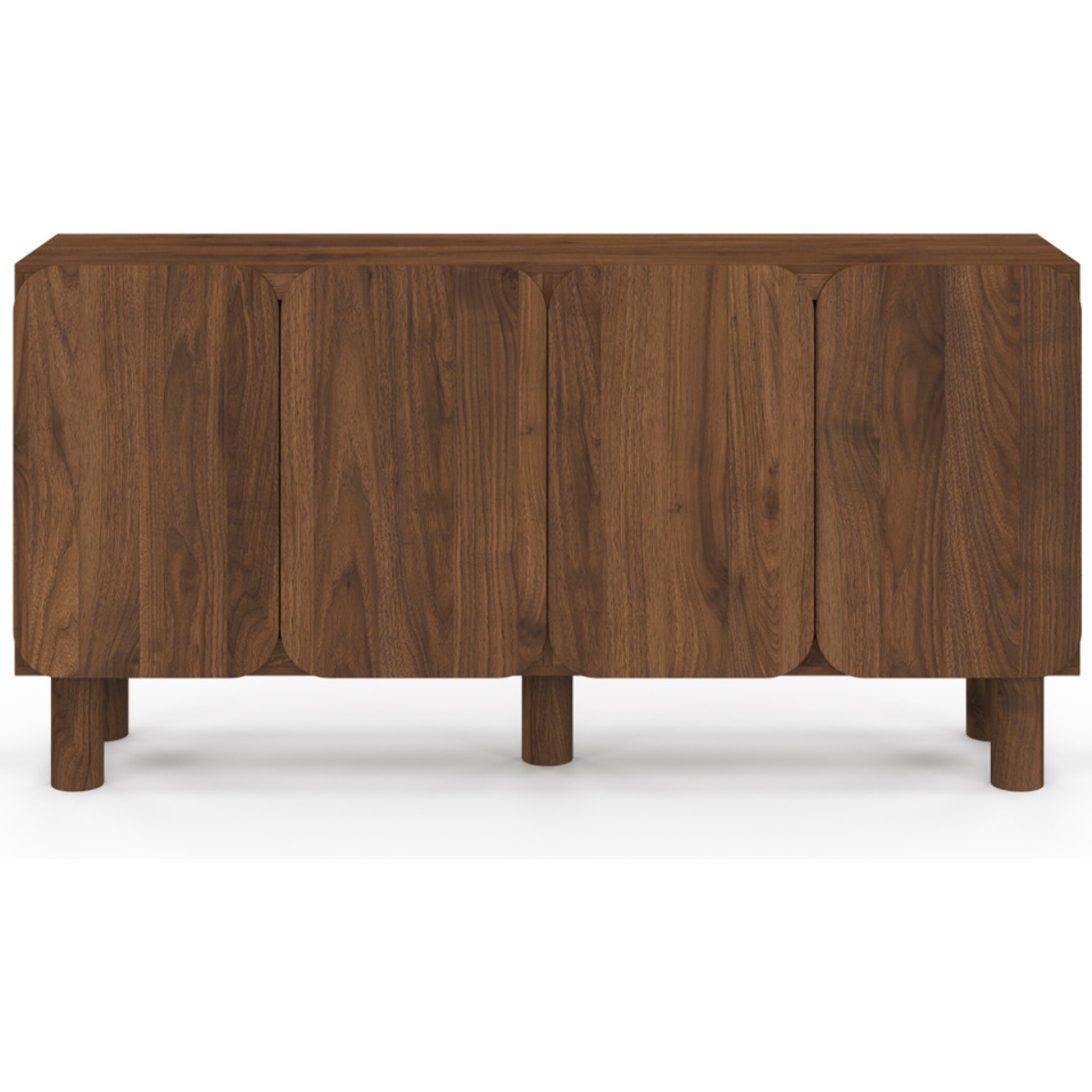 Buffet Miranda 4 portes effet noyer 160cm