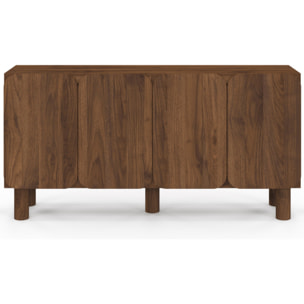 Buffet Miranda 4 portes effet noyer 160cm