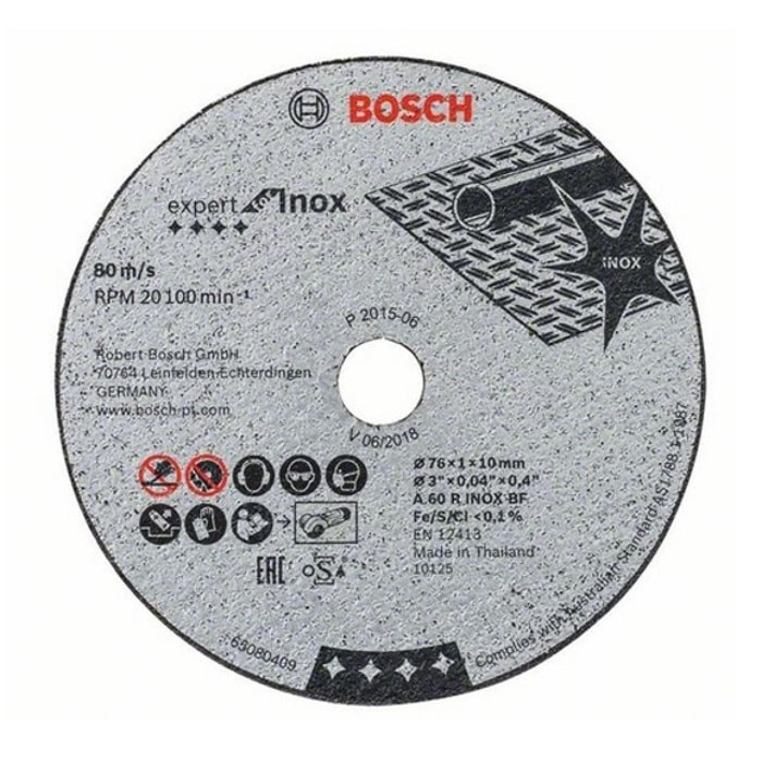 Boite de 5 disque à tronçonner BOSCH Expert for Inox - Ø76mm - 2608601520