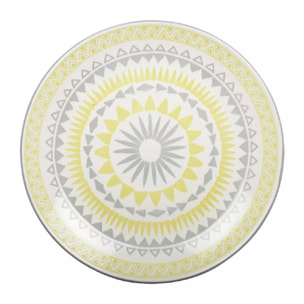 Lot de 6 ASSIETTE PLATE JAUNE - COACHELLA