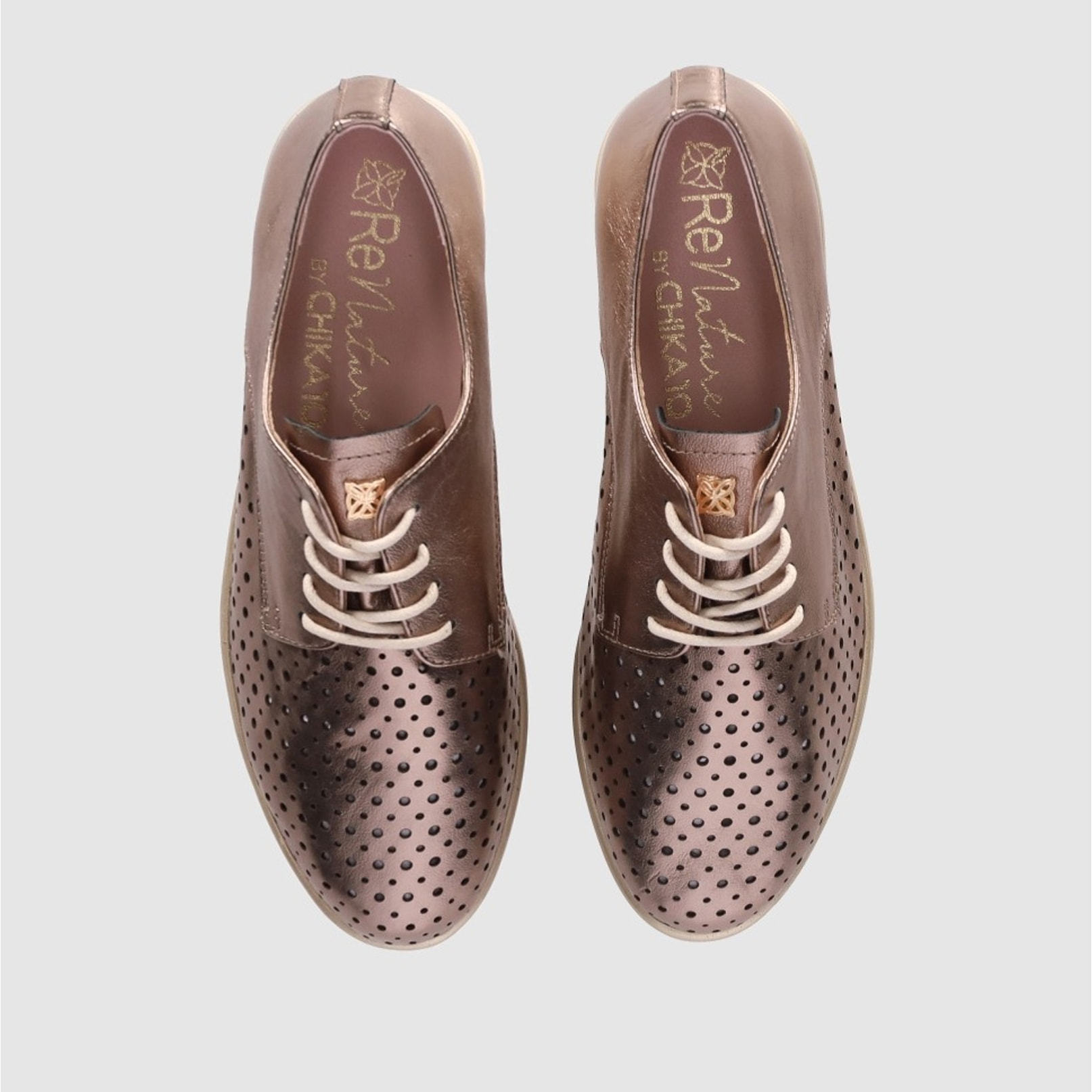 Zapatos de Piel - Platino - Tacón: 3 cm