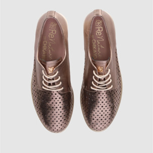 Zapatos de Piel - Platino - Tacón: 3 cm