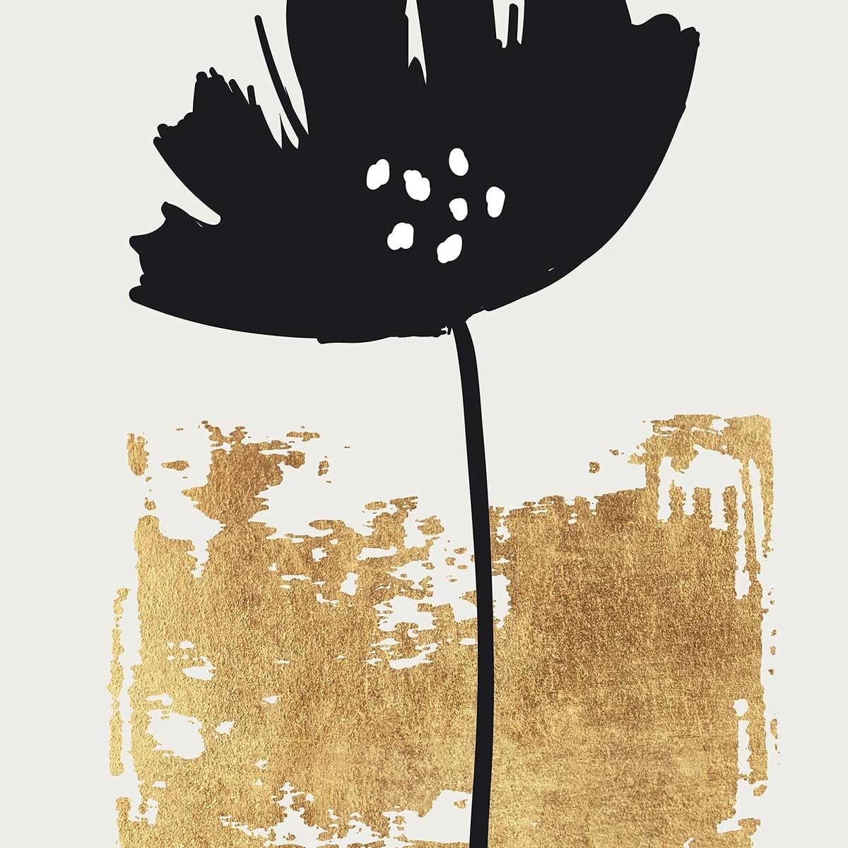 Poster fleur pollen doré Affiche sous cadre bois