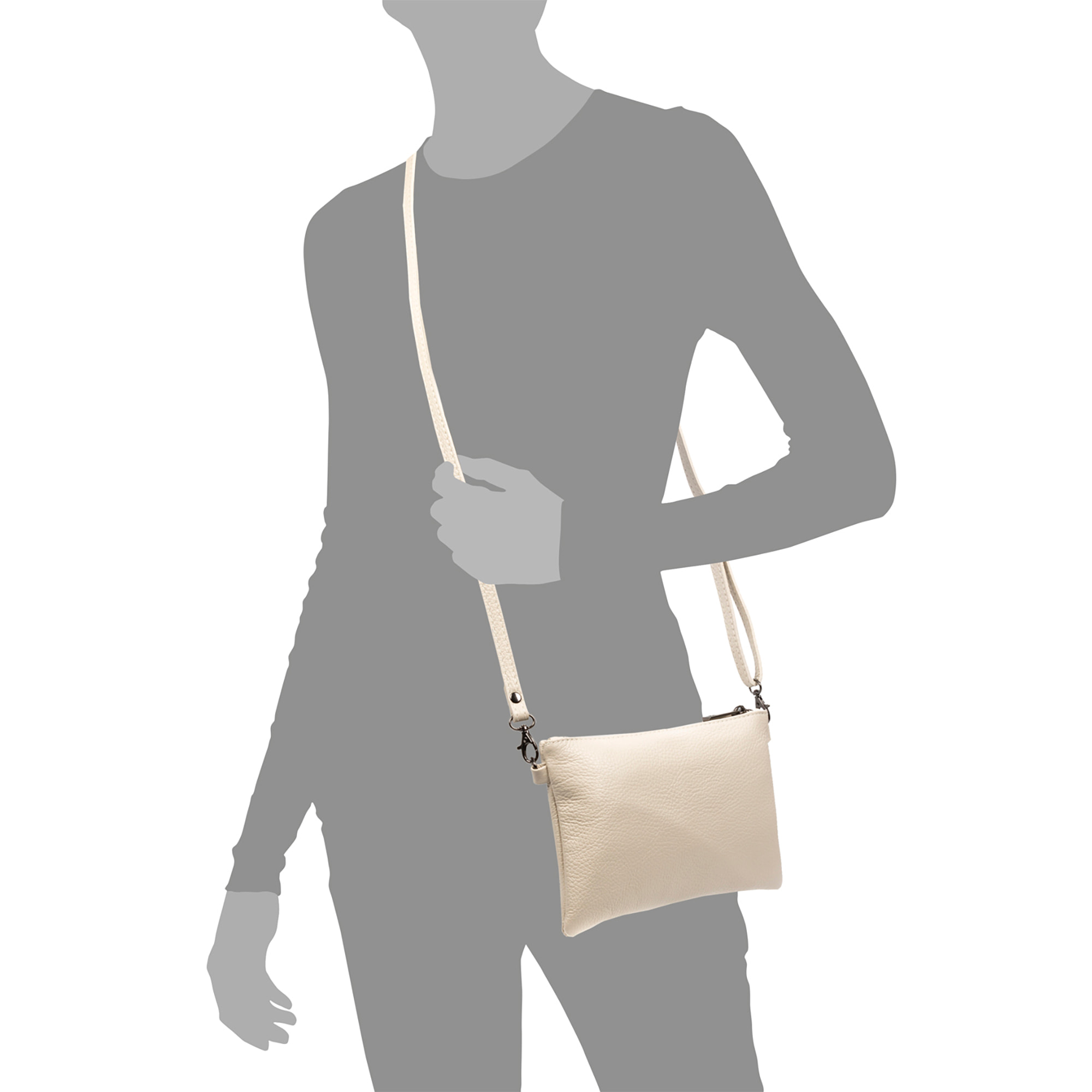 Albenga Borsa a tracolla donna in vera pelle finitura dollaro