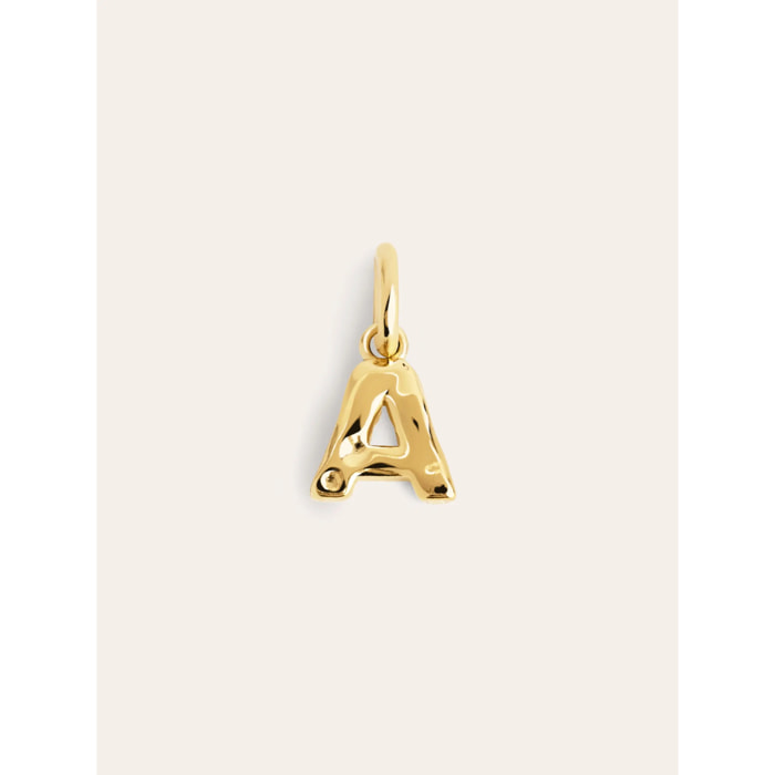 Charm Letter Organic Plata Baño Oro