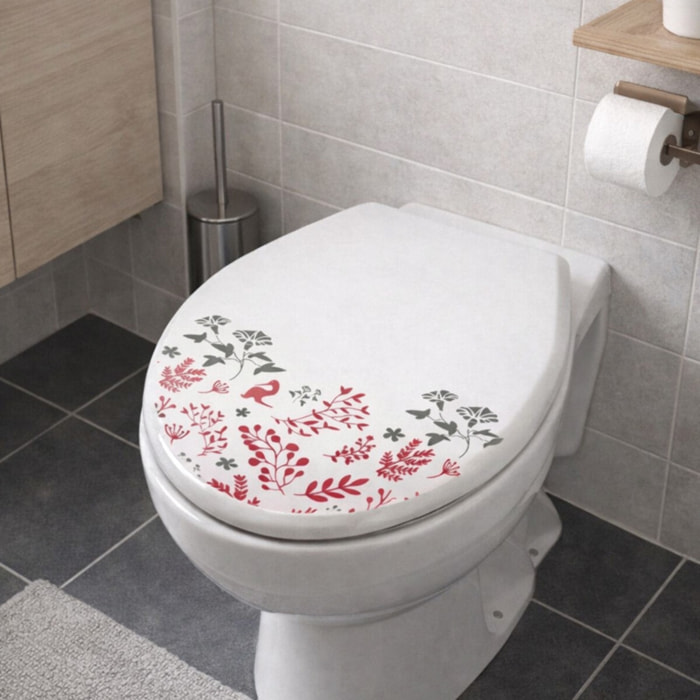 Abattant wc Thermo Dur Motif Floral - Charnières PS MSV