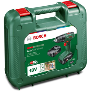BOSCH Hogar y Jardín Taladro atornillador inalámbrico EasyDrill 18V-40 - 18 V 2 Ah Li-Ion - 06039D8005