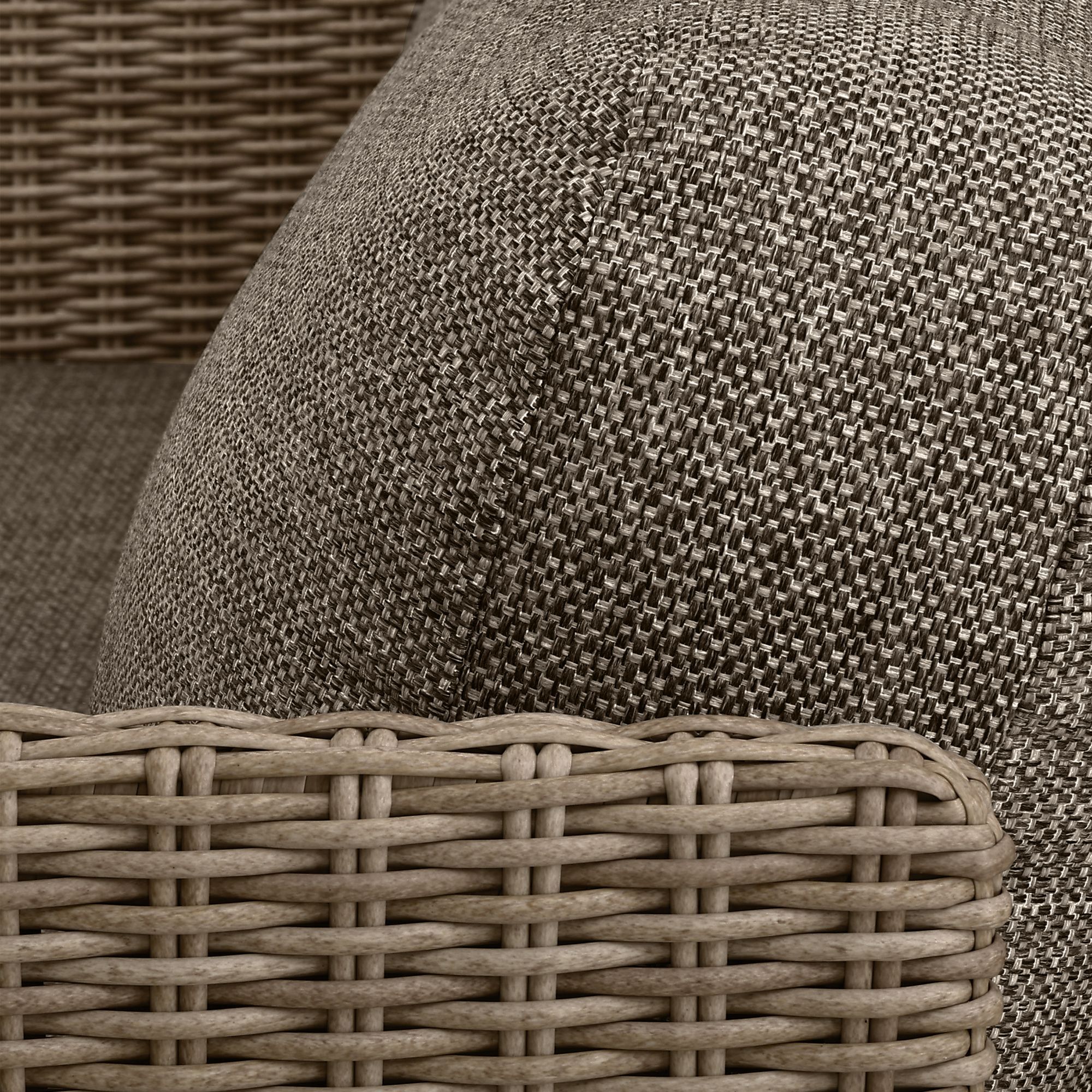 Lit d'extérieur en aluminium et tissu moka 2 places MADRAGUE