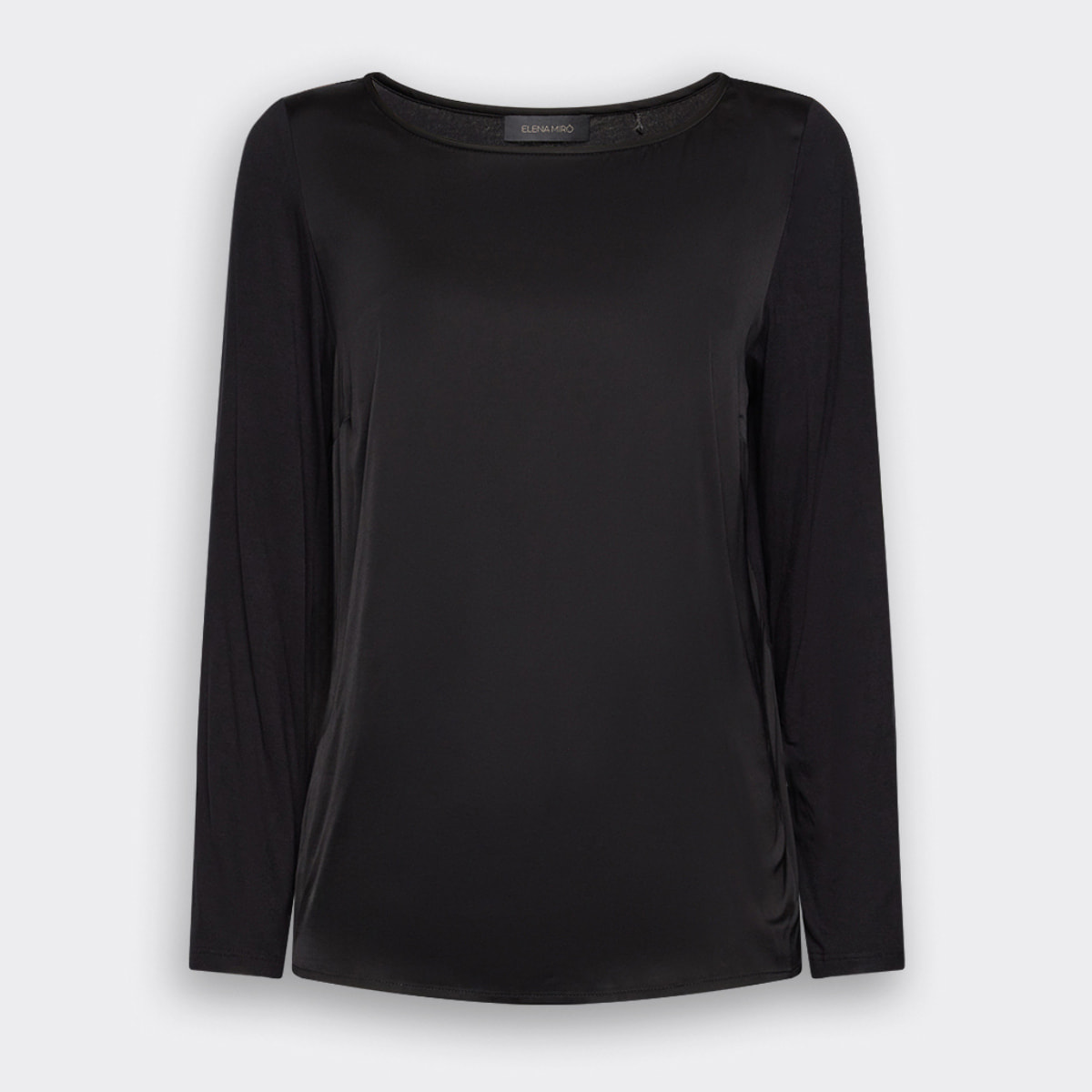 Elena Mirò - Camiseta bimatérica en viscosa - Negro
