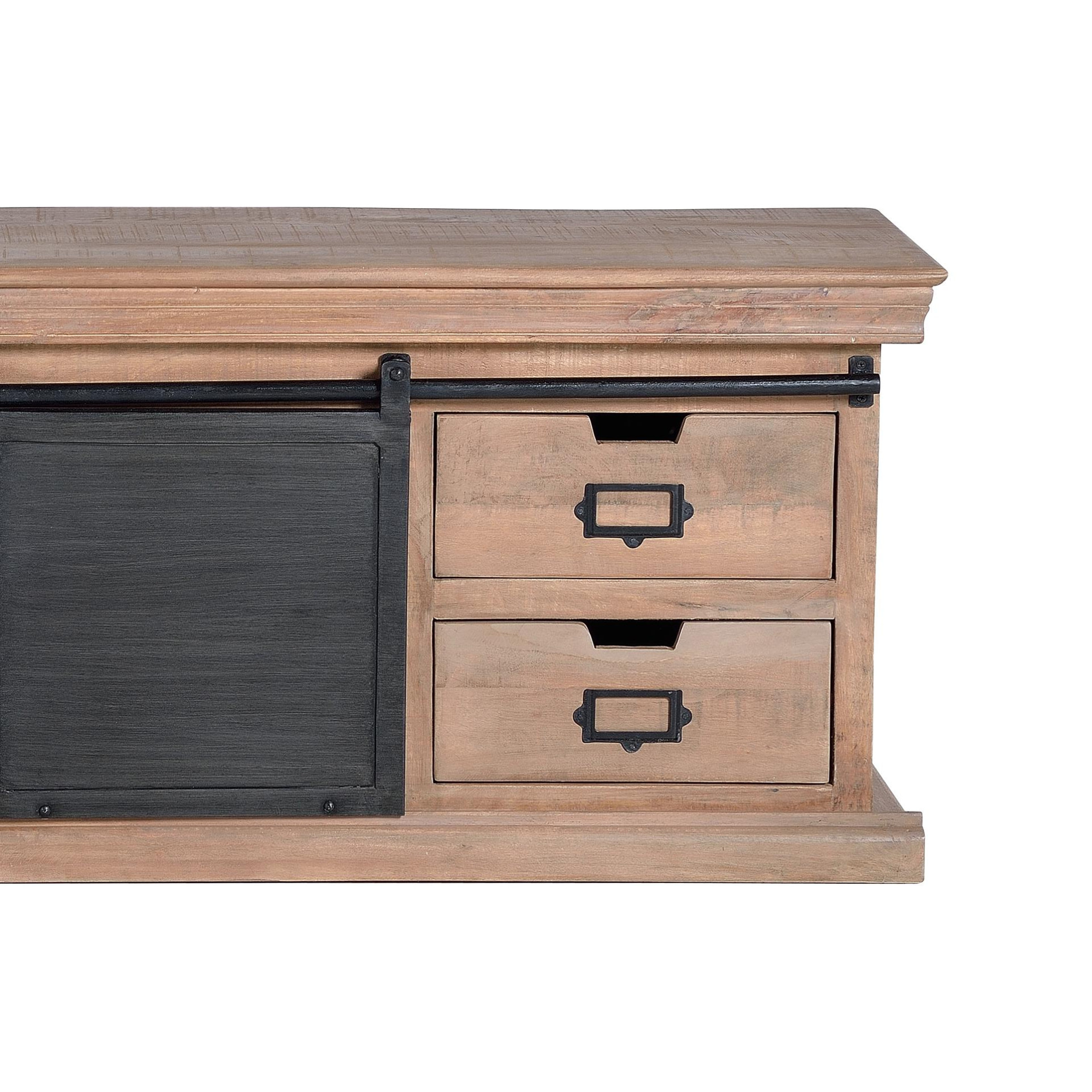 Mueble TV de Madera de Mango 170 Cm Estilo Industrial Moderno
