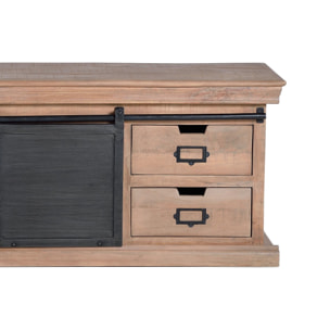 Mueble TV de Madera de Mango 170 Cm Estilo Industrial Moderno