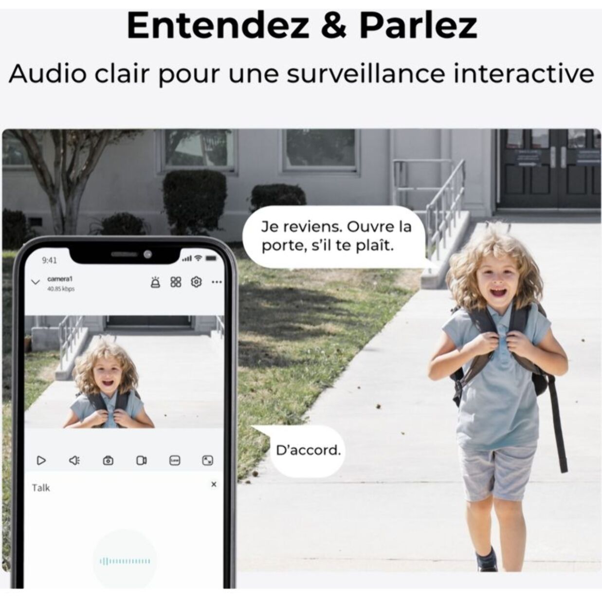 Caméra de surveillance REOLINK B310 Blanche + panneau solaire