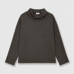 Sudadera fluida lisa gris marengo
