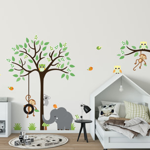 Stickers muraux | Sticker Mural Autocollant - ANIMAUX ÉLÉGANTS DANS LA JUNGLE - Stickers adhésifs