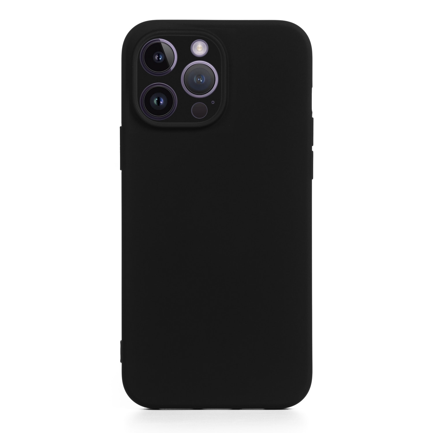 DAM Custodia  Essential in silicone con protezione per fotocamera per iPhone 14 Pro Max. Interno in morbido velluto. 8,04x1,06x16,35 cm. Colore nero