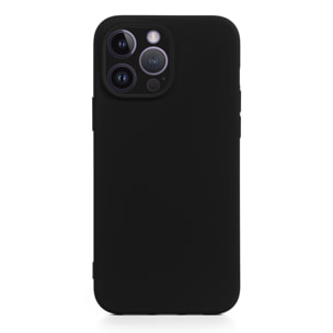 DAM Custodia  Essential in silicone con protezione per fotocamera per iPhone 14 Pro Max. Interno in morbido velluto. 8,04x1,06x16,35 cm. Colore nero