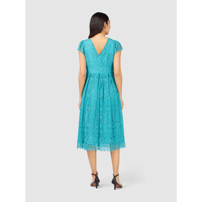 Oltre - Vestido midi de encaje - Light - blue