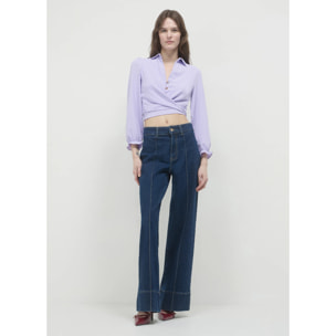Camicia crop con nodo