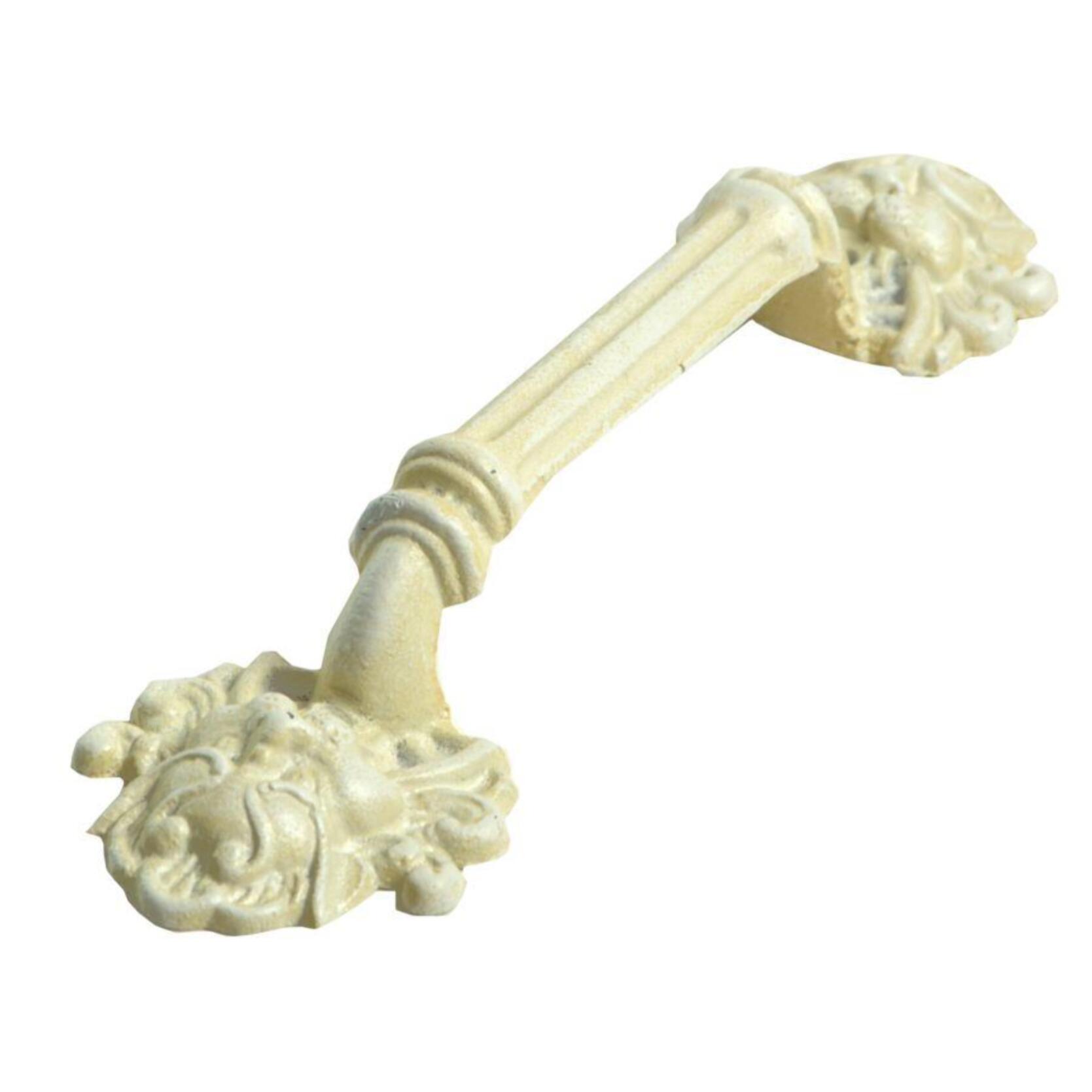 Maniglia in ghisa Leone crema cm24x4h6