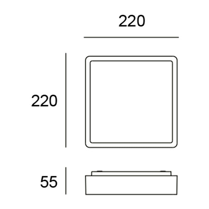 LEDS C4 Plafon ip66 kossel direct 220mm led 6.5w 3000k gris 419lm