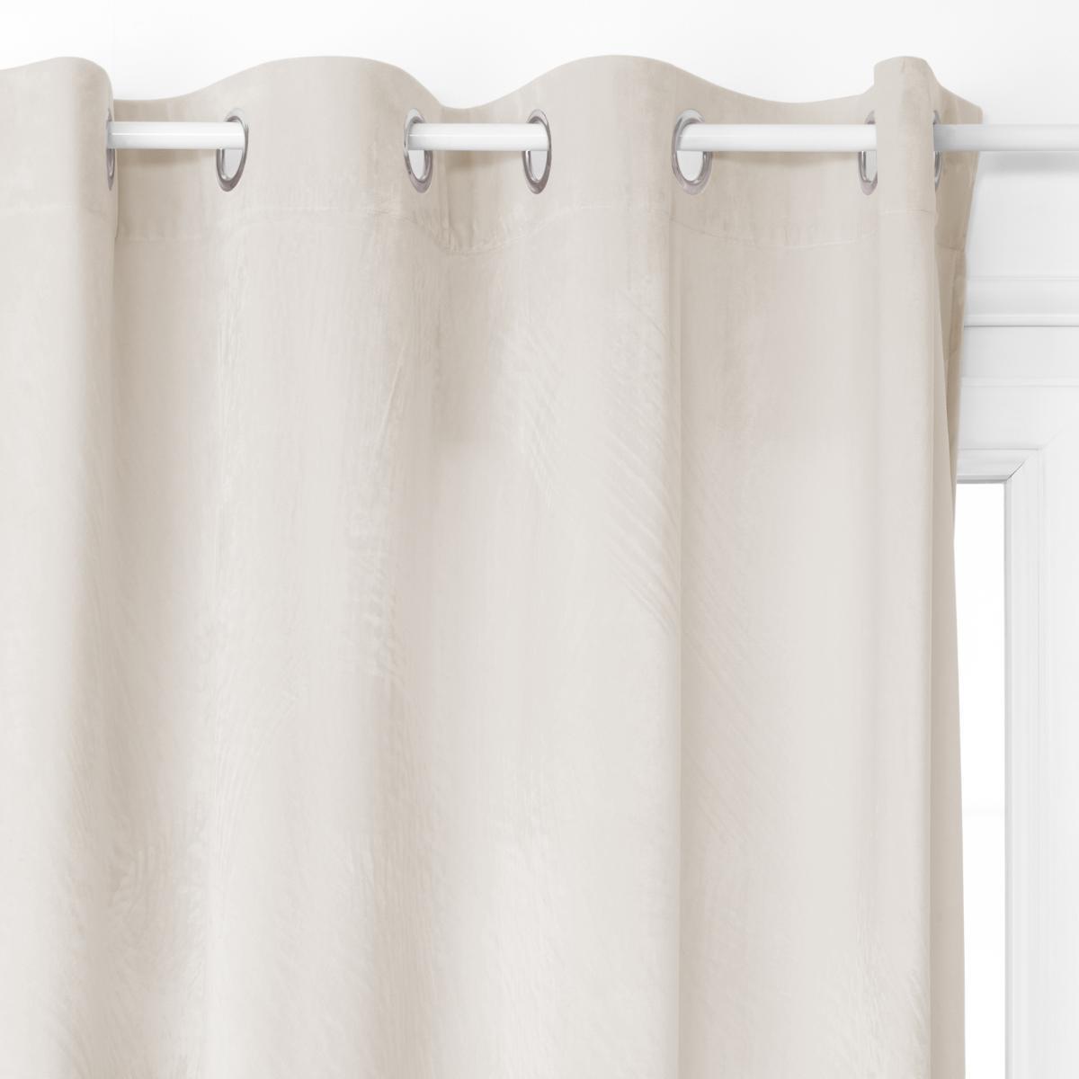 Rideau occultant "Dolce" velours blanc ivoire 140x260cm