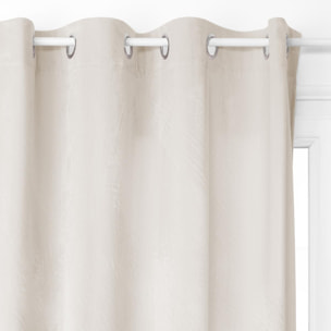 Rideau occultant "Dolce" velours blanc ivoire 140x260cm