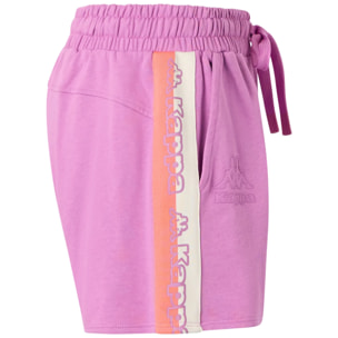 Kappa - Pantaloni Corti Donna Viola - Logo Tape Gragria
