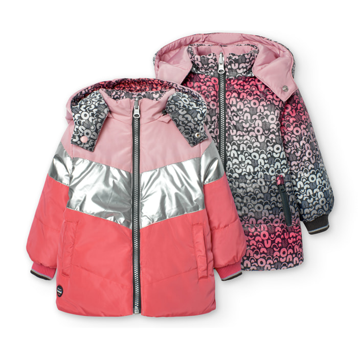 Parka reversible de bebé niña
