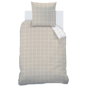 Parure de lit imprimée 100% coton, CHECKS