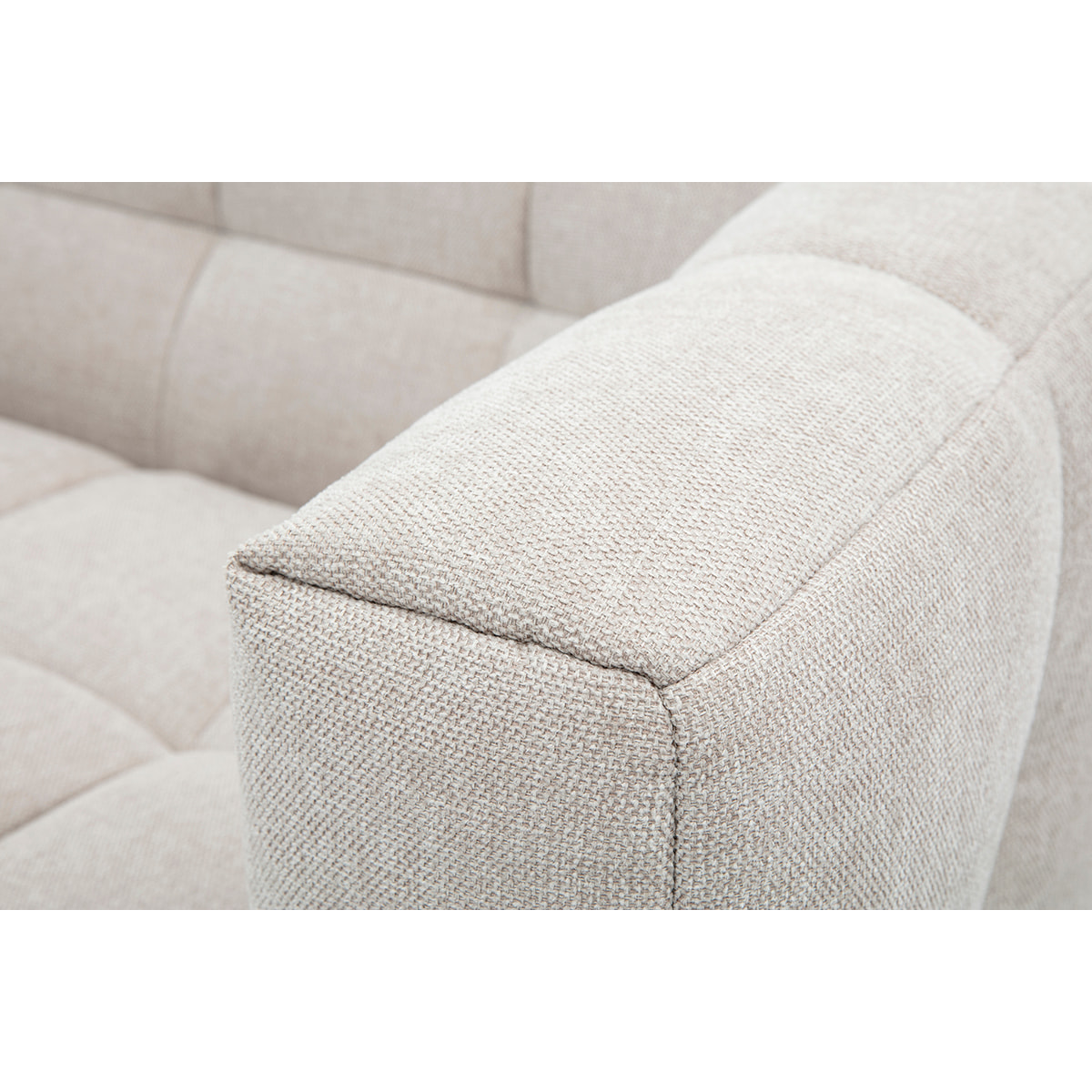 Canapé design 2 places en tissu effet velours texturé beige CORTO