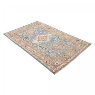 Tapis salon géométrique, laine naturelle, noué à la main, IREDITO