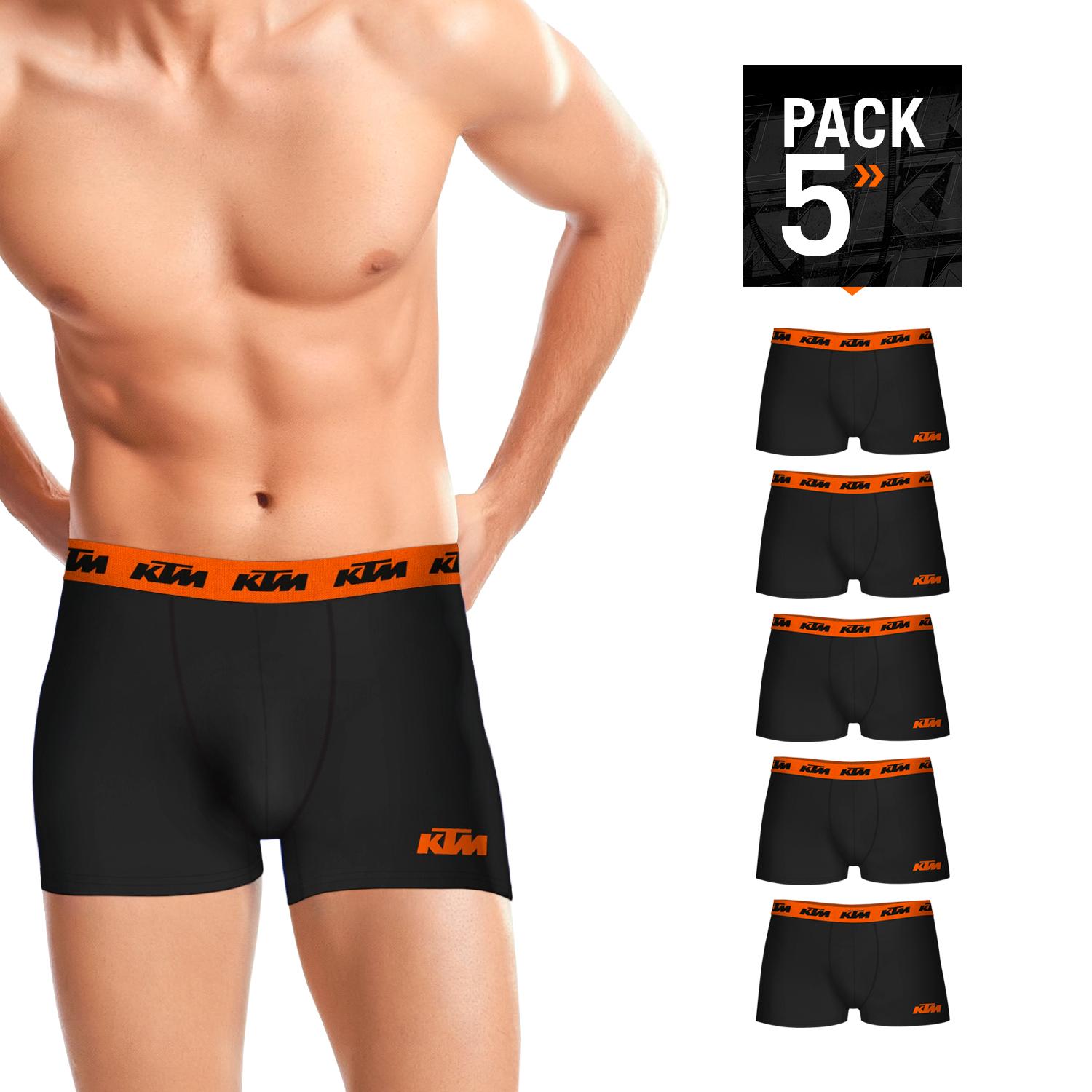 Pack 5 calzoncillos KTM en color negro para hombre