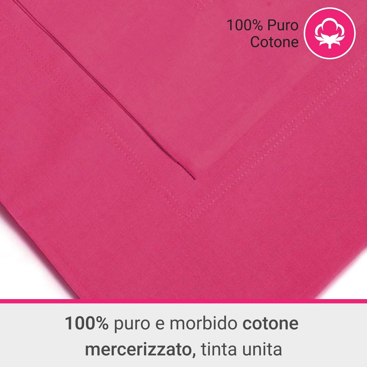 Coppia Federe 3 volani IPERSAN Puro Cotone Fuxia