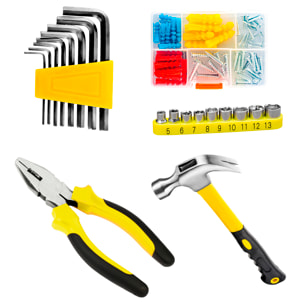 Set di utensili domestici con valigetta di trasporto e 88 pezzi.