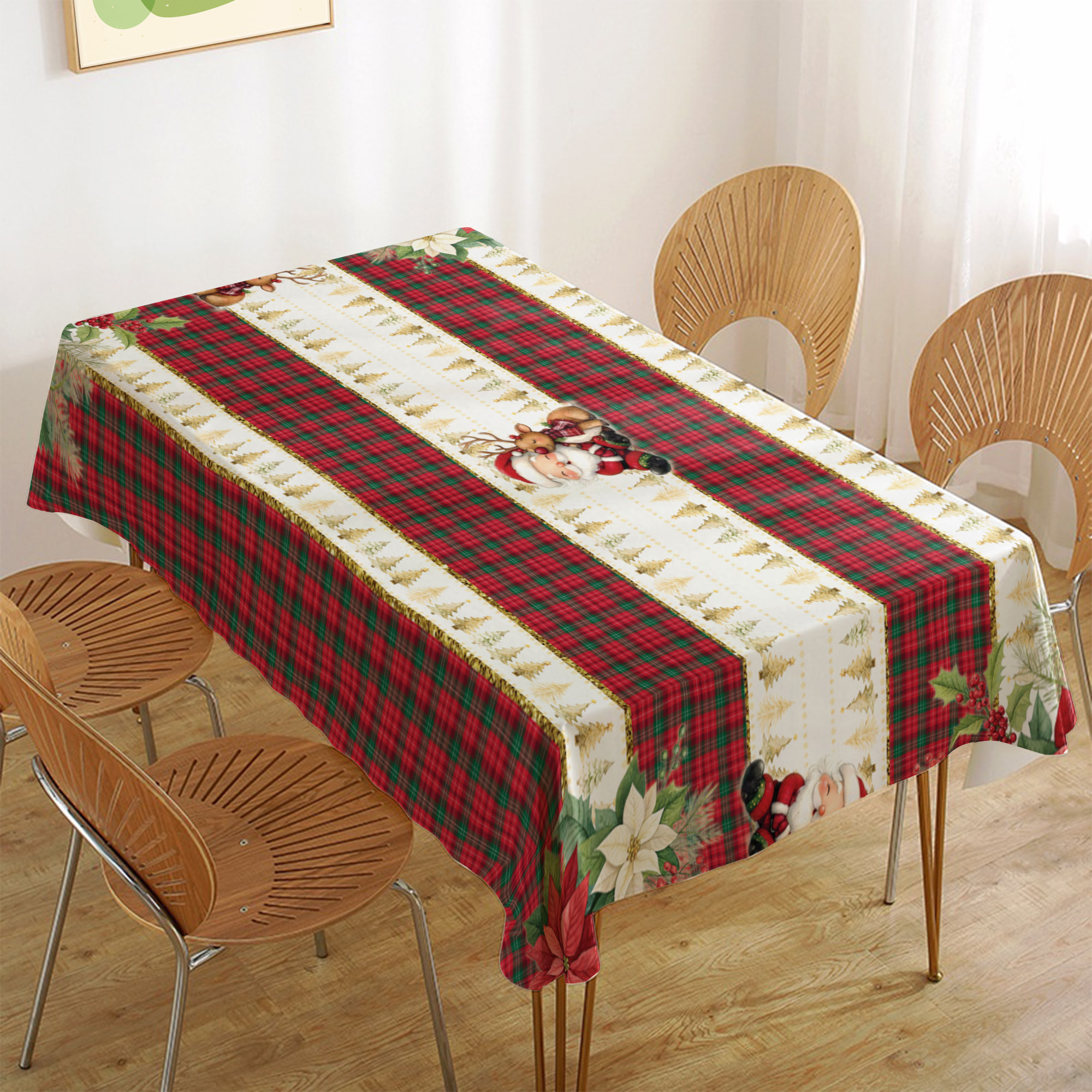 CASSESE HOME Tovaglia No Stiro Breccia Natale In Poliestere Made In Italy_Dec.P