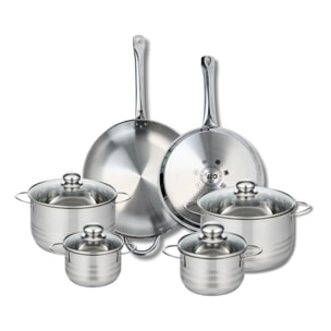 Ensemble de 2 Poêles de cuisson 28 et 32 cm et 4 faitouts 14, 16, 20 et 24 cm Elo Profi Brillant