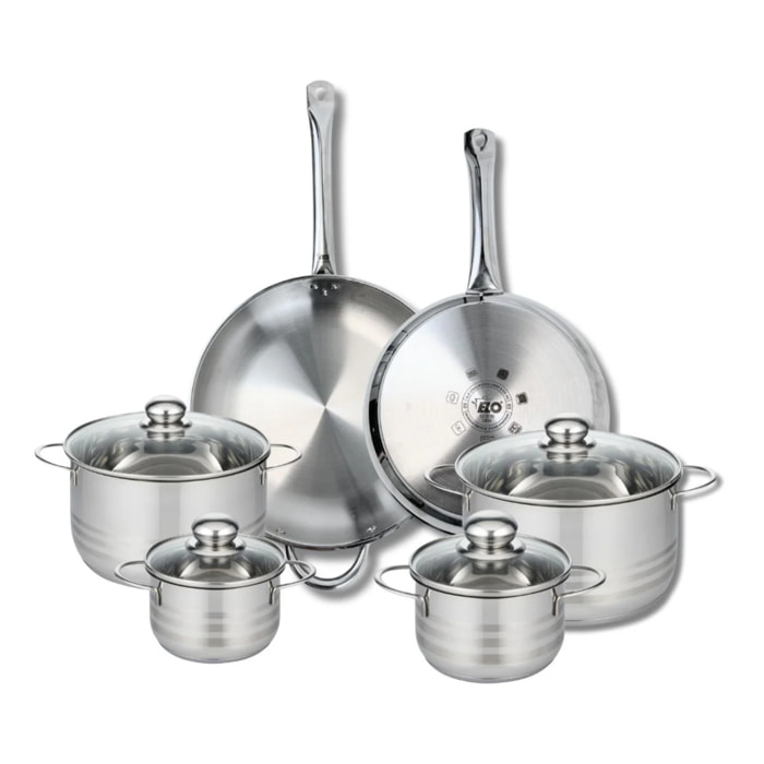 Ensemble de 2 Poêles de cuisson 28 et 32 cm et 4 faitouts 14, 16, 20 et 24 cm Elo Profi Brillant