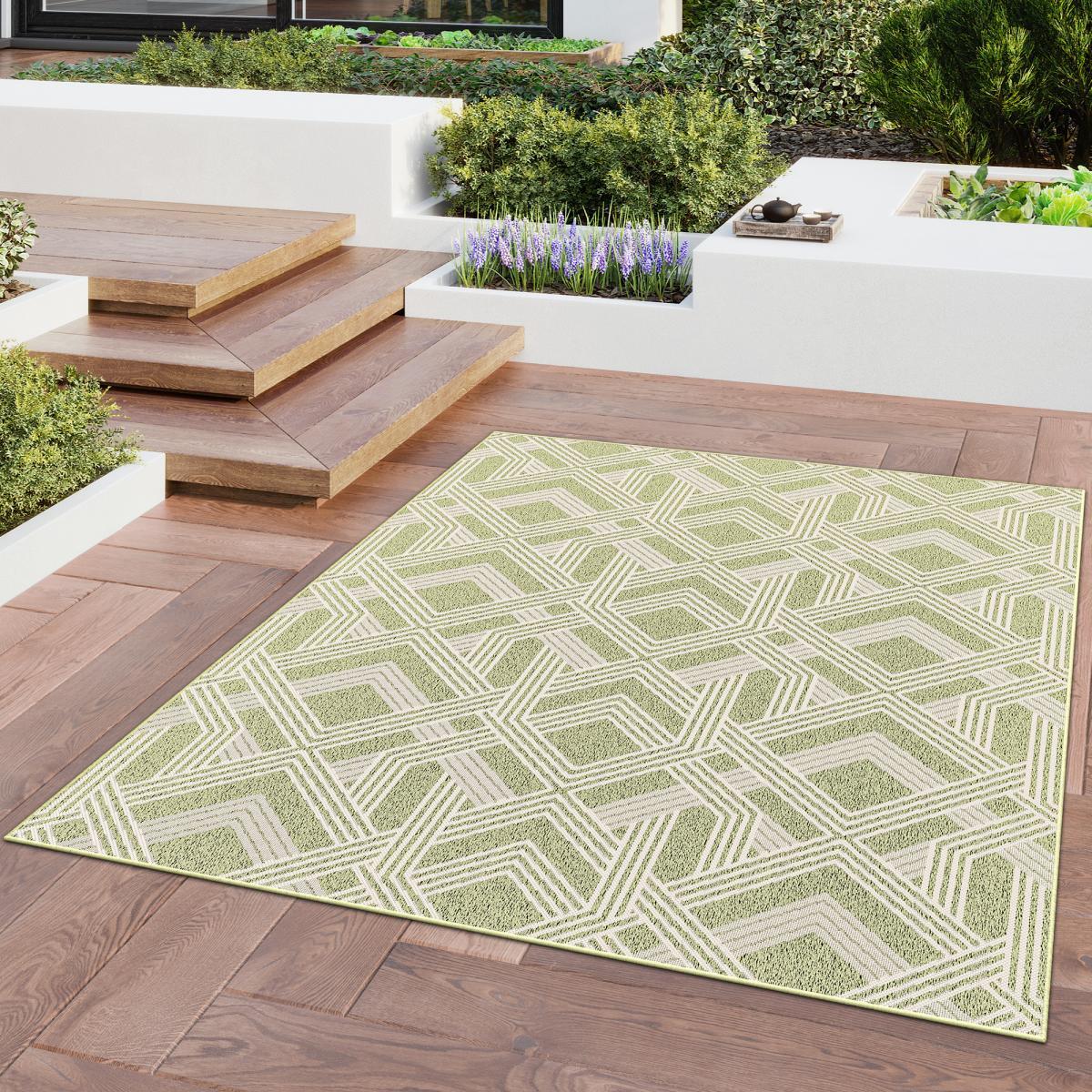 Tapis extérieur tissé kilim en PET PURE