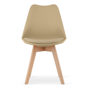 Set di 2 sedie Mark in stile scandinavo beige scuro e faggio