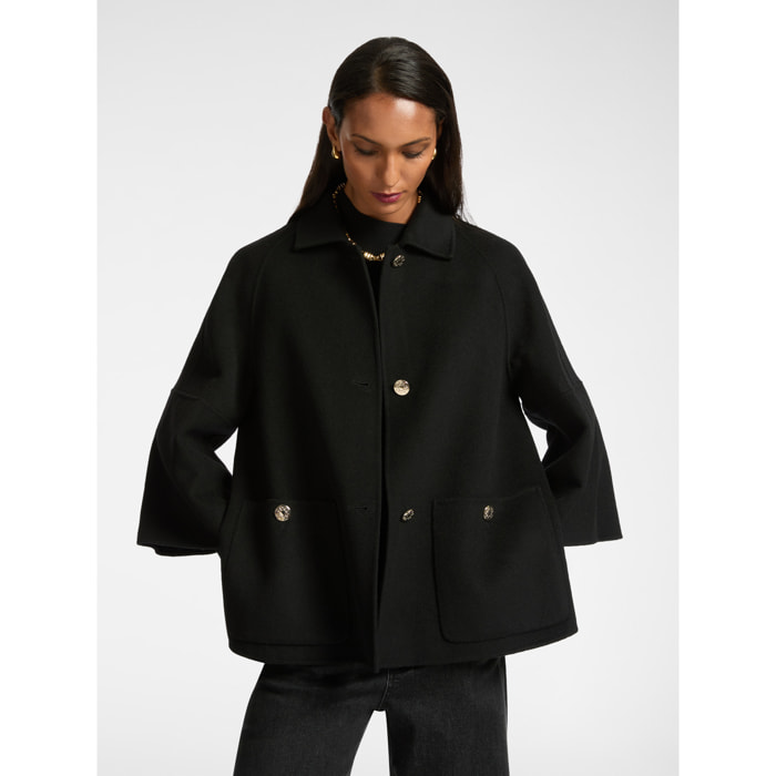 Elena Mirò - Gabán de tela doble - Negro