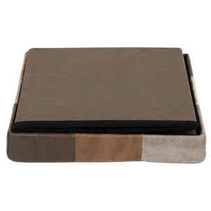 Coffre Pouf Pliable Patchwork Pu M4