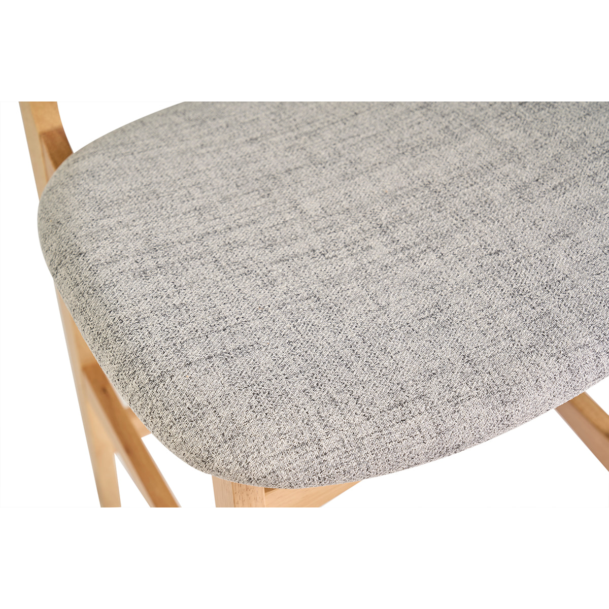 Tabourets scandinaves en bois clair frêne et tissu gris clair H66 cm (lot de 2) SOQUETTE