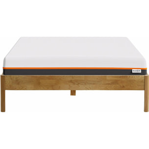 Lit en chêne massif + Matelas double confort - AINA & DUAL CONFORT