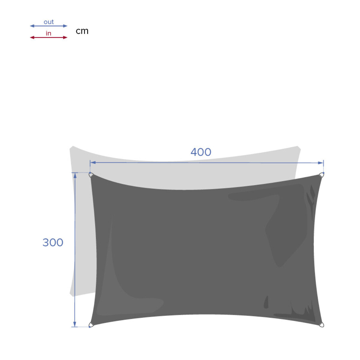 Voile d ombrage rectangulaire "Anori" 4x3m en polyester
