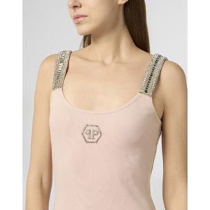 PHILIPP PLEIN Long Tank Dress Strass Hexagon