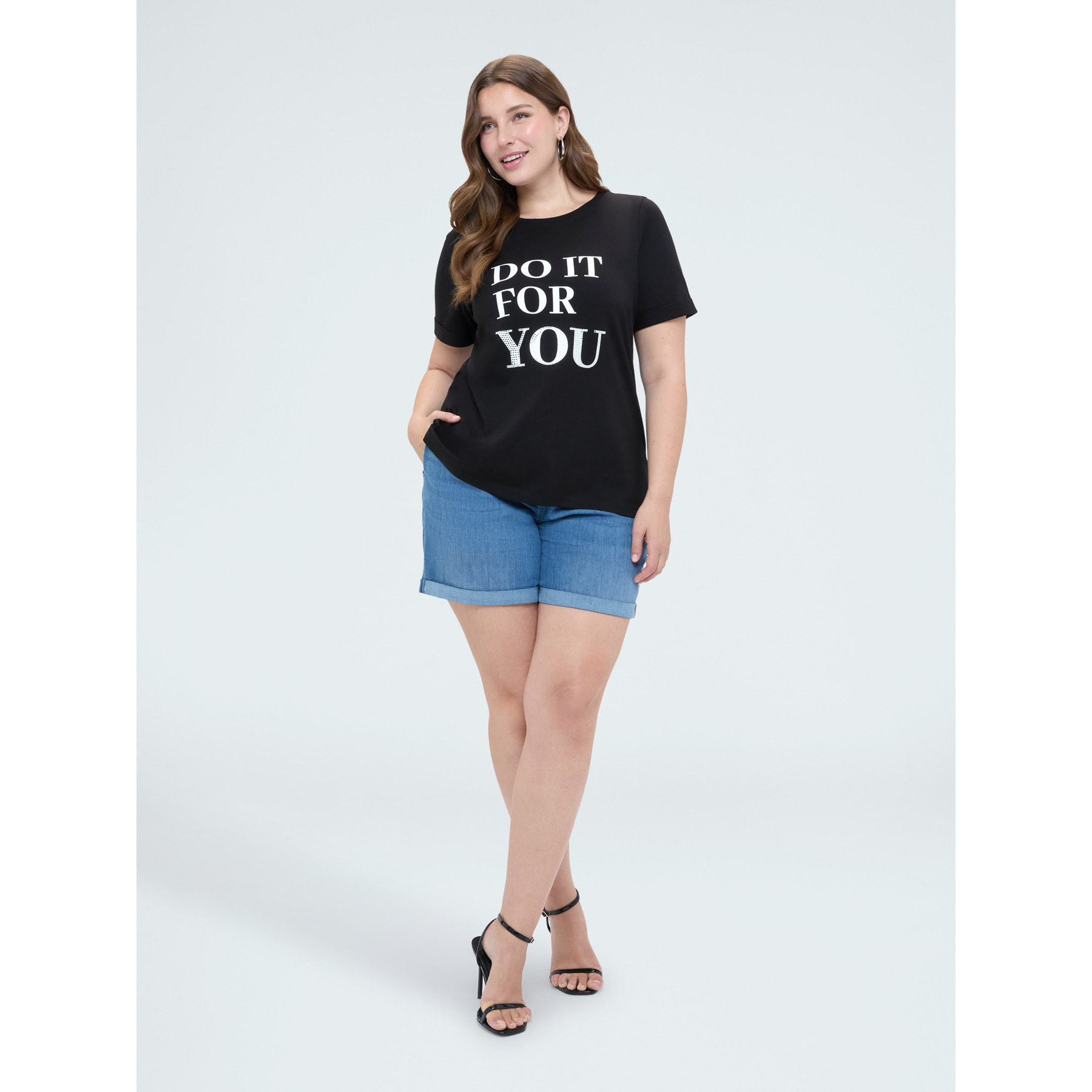 Fiorella Rubino - T-shirt in cotone con scritta motivazionale - Nero