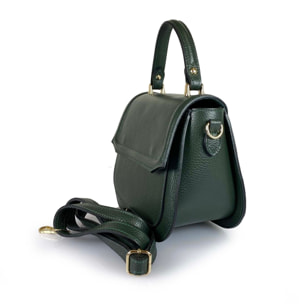 Borse Donna colore Verde-in pelle Made in Italy 21 X 20 X 10cm